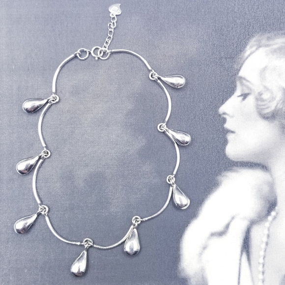 Vintage Jewelry - Vintage 925 sterling silver teardrop bracelet